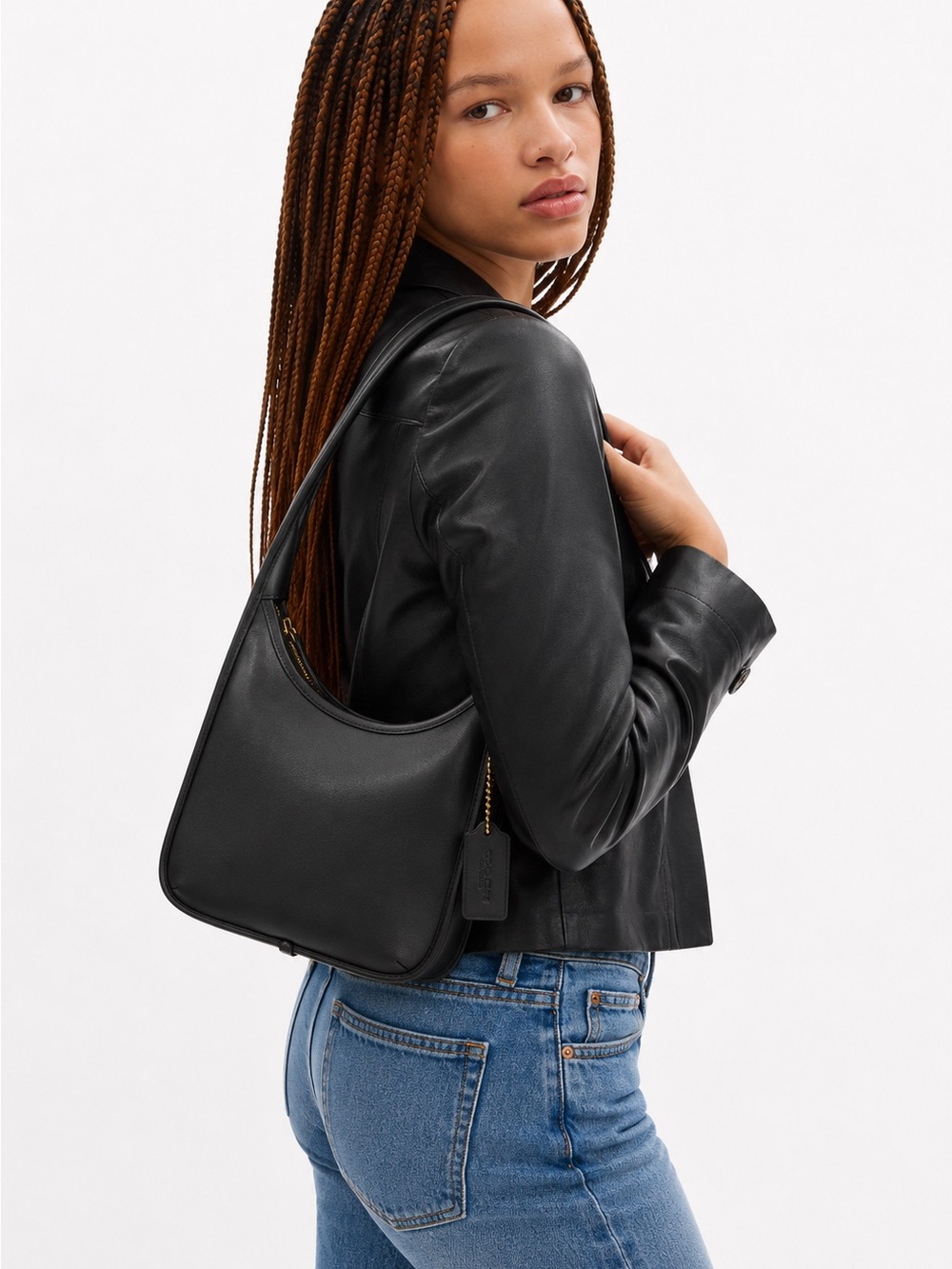 NWT Coach Originals Curve Zip Bag Black Glovetanned Leather 1997 Re-Edition - Picture 5 of 6